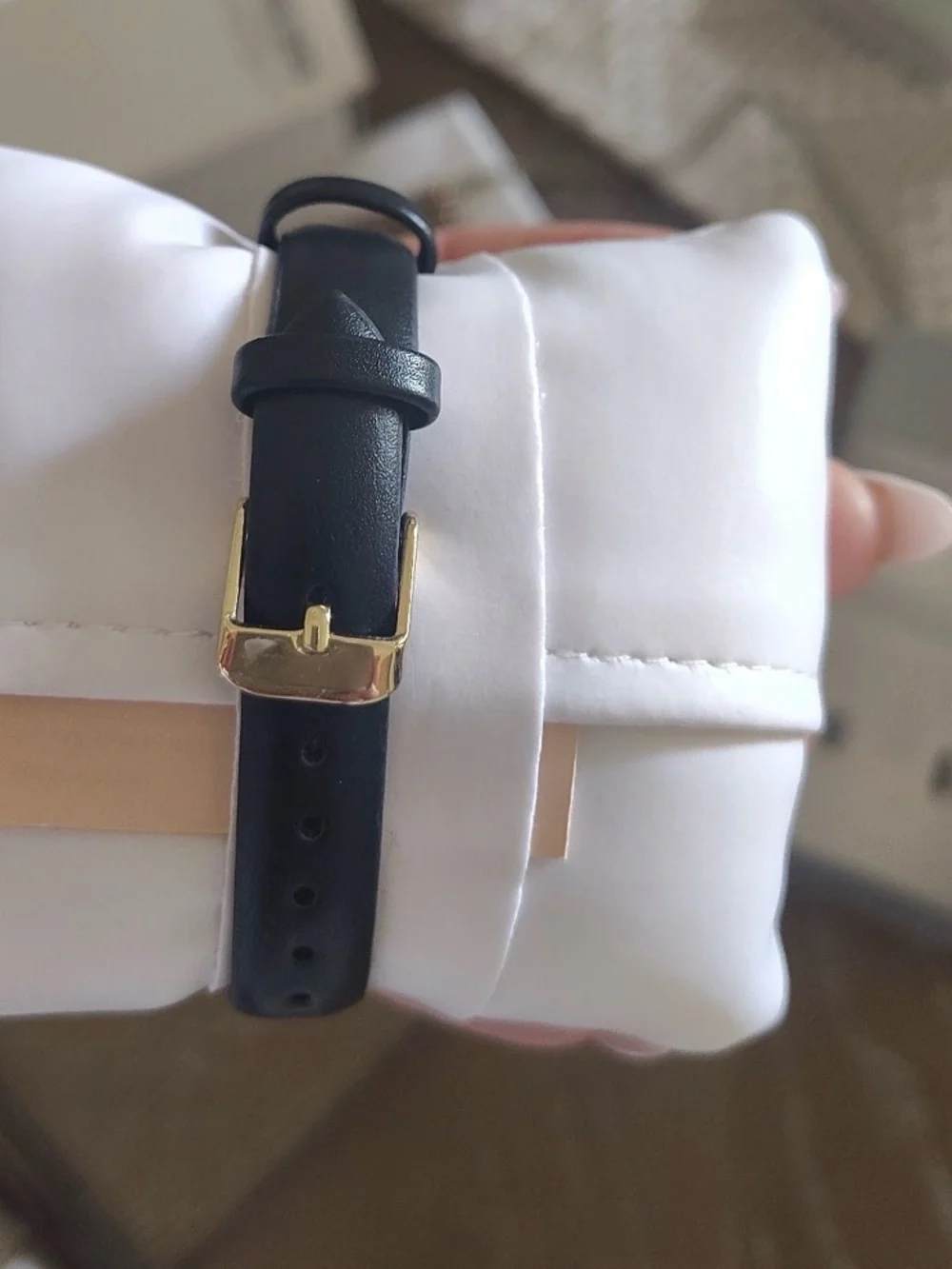 Ellen Tracy Black Dial Watch with Gold-Tone Case